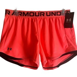 NWT Under Armour Orange & Black Athletic Performance Workout Shorts